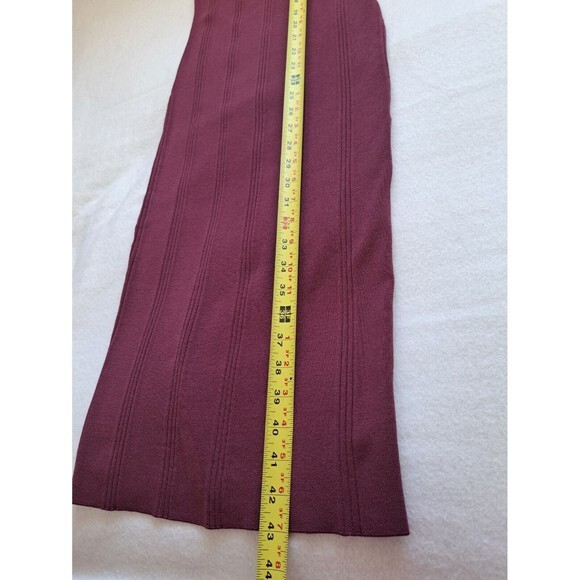 NEW! L'Agence Shelby Bodycon Dress Knit Stretch Sleeveless Burgundy Midi XS - Picture 9 of 10